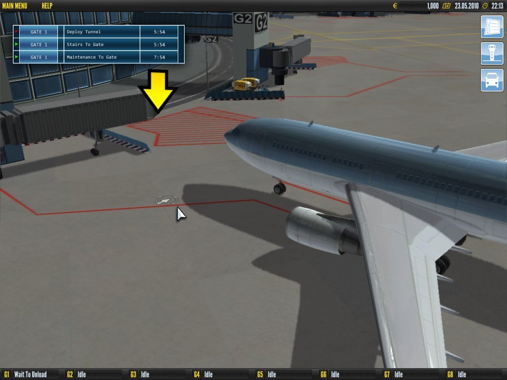 Airport simulator first class